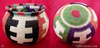 Colorful Wounaan Indian Basket Panama #1316  