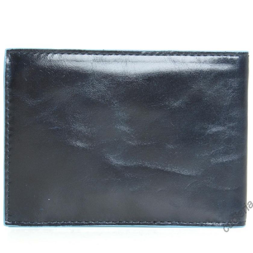 PIQUADRO Mens wallet with coin case BlueSquare Genuine Leather Blue 