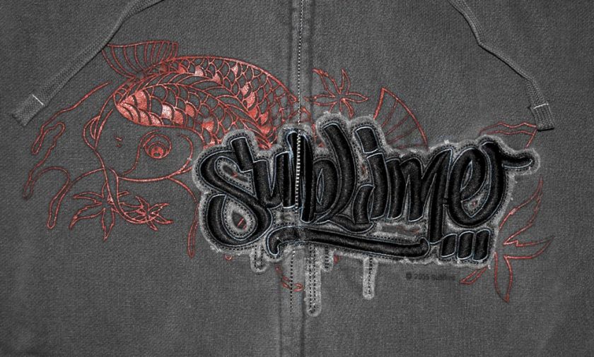 Sublime Urban Koi Fish Logo Rock Band Zip Up Hoodie  