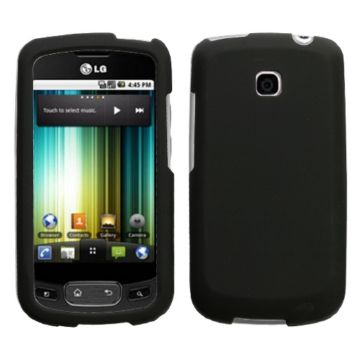 BLACK RUBBERIZED HARD CASE FACEPLATE LG OPTIMUS T P509  