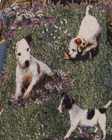 JACK RUSSELL DOG ON A TAPESTRY COAT NEW WASHABLE  