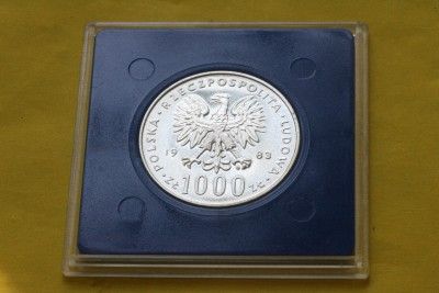 Silver PROOF Pope John Paul II Jan Pawel, 1000 zlotych (1994 