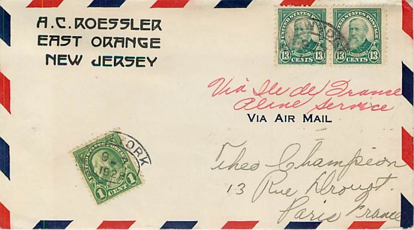 1928 Ile De France Catapult Mail Roessler Cover   September, Down At 