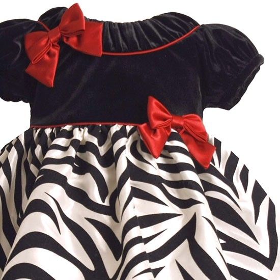 New Baby Girls Zebra Taffeta Christmas Dress 24 months  