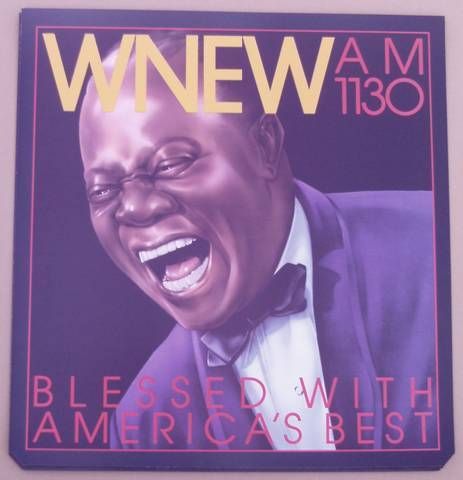 Original WNEW 1130 AM Louis Armstrong poster 80s 21x22  