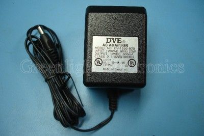 DVE DV 1250 B20 12V 500mA AC Adapter (Z17)  