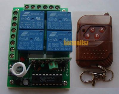 12V Wireless 4 Channel Remote control Switch Module  