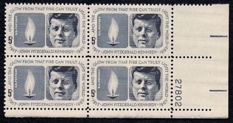 1964   JOHN F. KENNEDY   #1246 Mint  MNH  Plate Block  