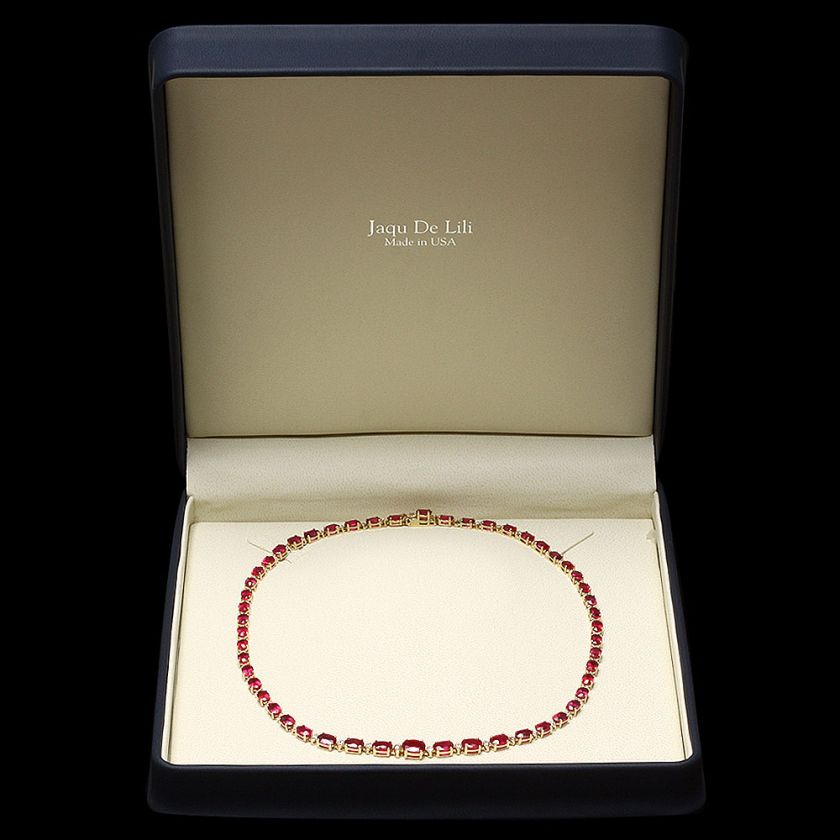 17600 CERTIFIED 14K YELLOW GOLD 37.00CT RUBY 1.15CT DIAMOND NECKLACE 