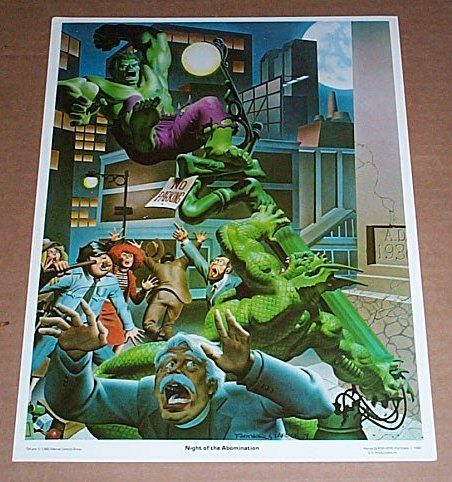 VINTAGE 1980 HULK ABOMINATION 14 x 11 MARVEL COMIC BOOK UNIVERSE 