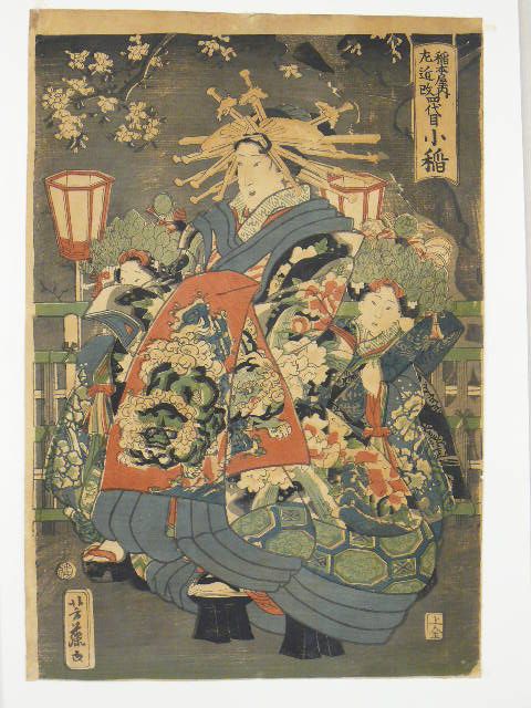 Antique EDO HANGA Woodcut print by Yoshifuji V365  