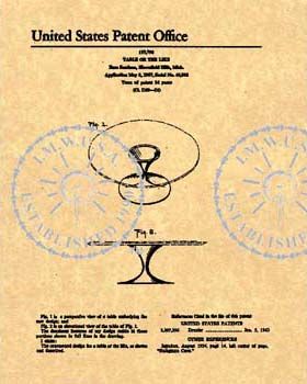 EERO SAARINEN TABLE PATENT Mid Century Modern 1960 #797  