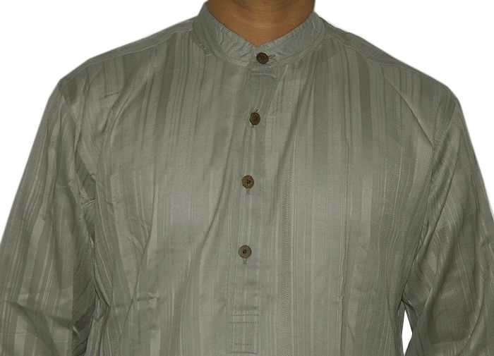 Yoga Mens Kurta Casual Wear Indian Bollywood Gray Dolby  