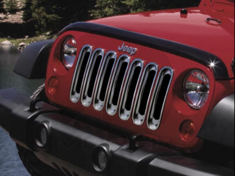 2007 2012 JEEP WRANGLER CHROME GRILLE INSERTS OE MOPAR  