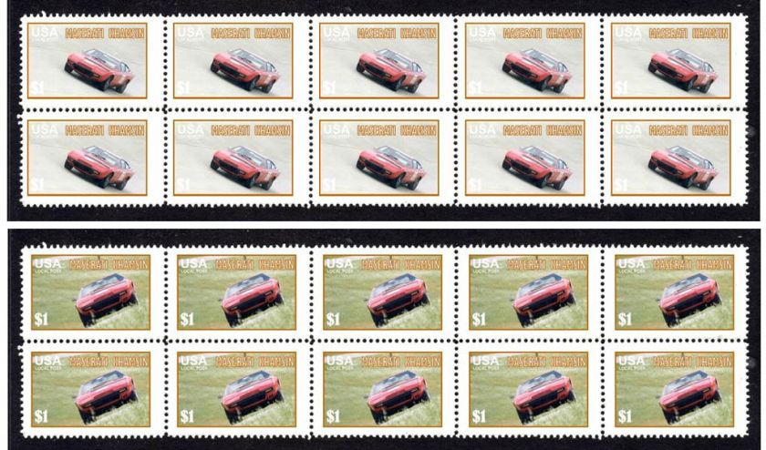 MASERATI KHAMSIN CLASSIC CARS STAMP STRIP PAIR 1  