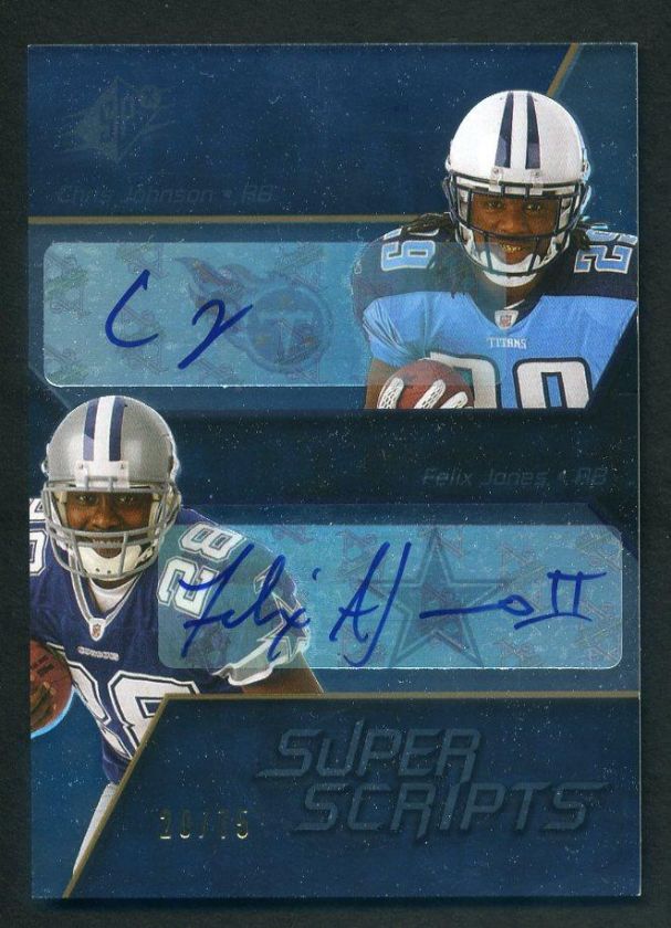 2008 SPX Super Scripts Felix Jones Chris Johnson Auto  