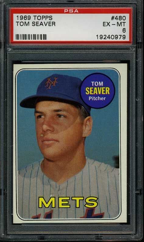 1969 TOPPS #480 TOM SEAVER PSA 6 HOF METS *2371  