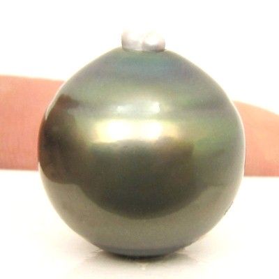 ENORMOUS GRAY TAHITIAN CULTURED PEARL  17.2x15.3mm/5.1g  