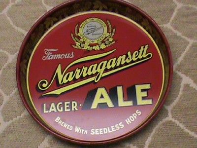 1930s Famous Narragansett Lager Ale Beer Tray.Large collection 