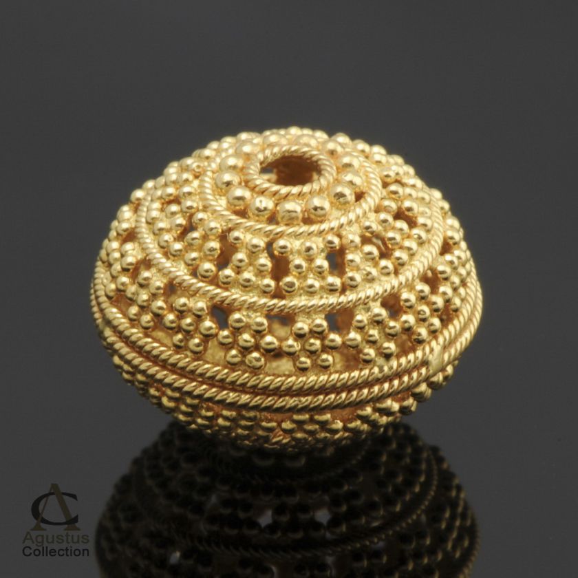 Solid 22K GOLD GRANULATION BEAD 3.55 g /14.3 x 10.7 mm  