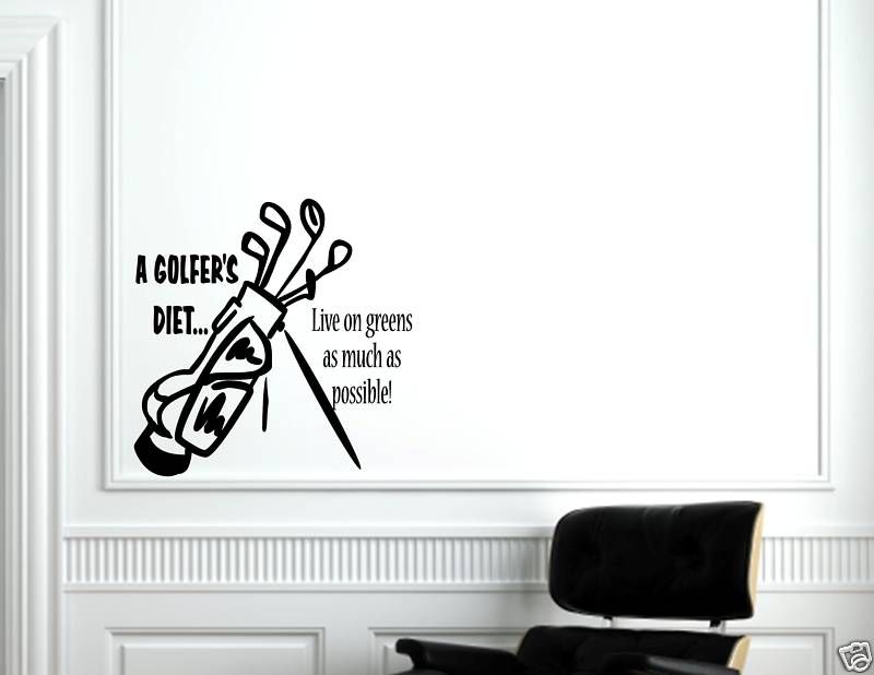 GOLFERS DIET Vinyl Wall Decals Quotes Sayings Words  