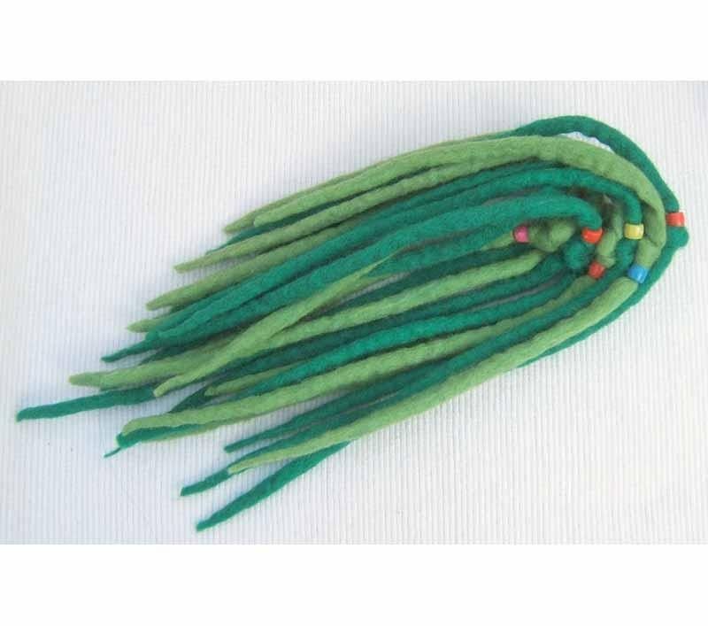 FAIRTRADE LONG FELT HAIR SCRUNCHY EXTENSIONS DREADLOCK  