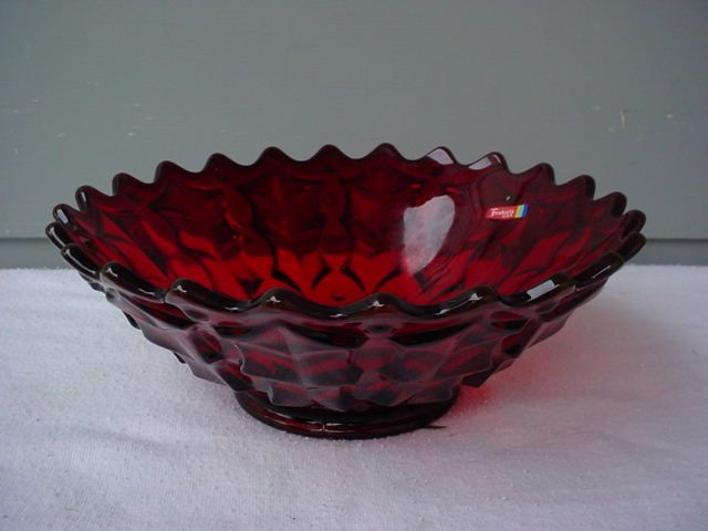 Fostoria Holly & Ruby 10 Bowl w/Underplate  