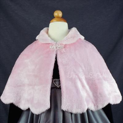 NEW Girls Poncho/ Fur/ Shawl/ Cape, Pink 4 6 years  