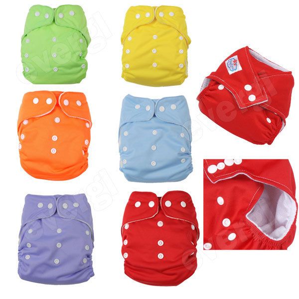 BABY POCKET CLOTH NAPPY DIAPER ONE SIZE FITS ALL 6 Colors  