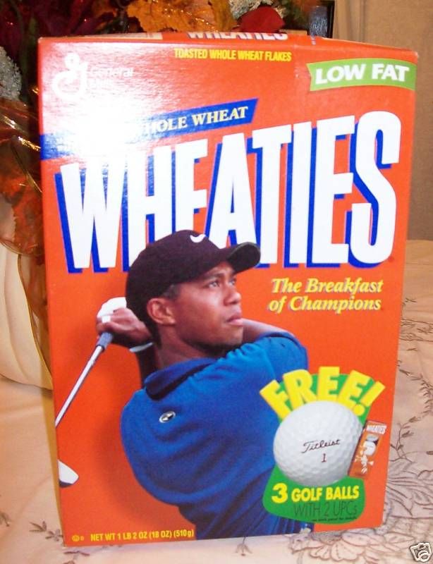 TIGER WOODS 1998 WHEATIES TITLEIST BALLS BOX  