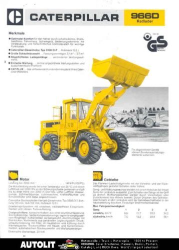 1985 Caterpillar 966D Loader Brochure Germany  