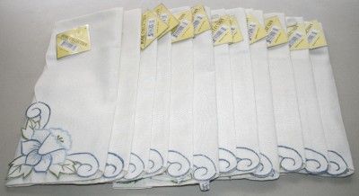 12 NEW WHITE WEDDING CATERING CLOTH NAPKINS  