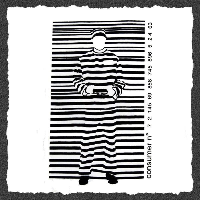 BARCODE Criminal Mens T SHIRT Consumer Prisoner (L)  