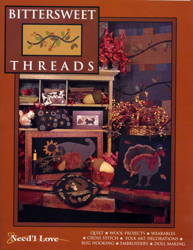   THREADS Needl Love   Turkeys, Acorns, Pumpkins, Table Mats, Quilts