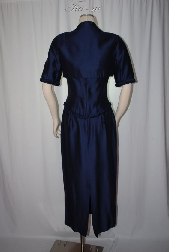 WATTERS WATTERS 2PC BRIDESMAID NAVY DRESS/GOWN WOMEN 10  