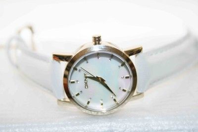   / NY4768 BLACK or WHITE SHIMMERY Leather Strap MOP Watch FREE GIFT