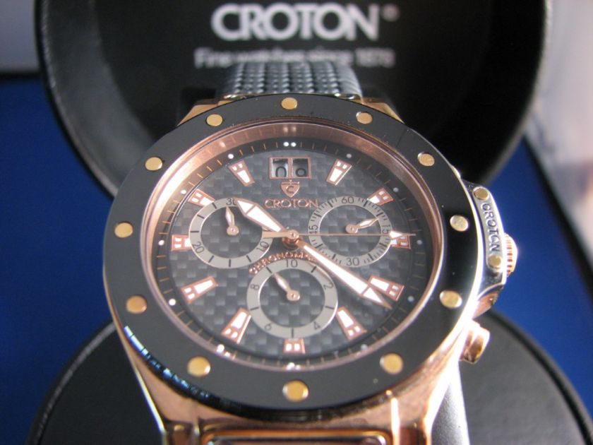 Croton Swiss Quartz Chronograph Date Watch MSRP $1000.00  