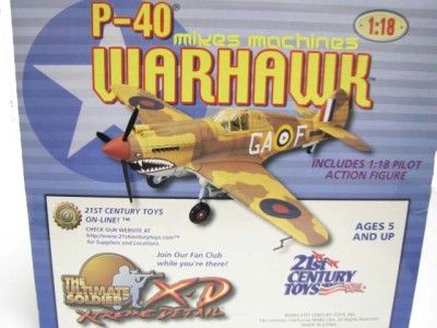   SOLDIER XD 1/18 21st CENTURY P 40 WARHAWK LANGLEY FIELD MODEL MINT