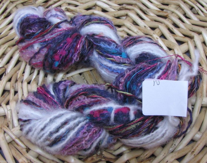 handspun art yarn alpaca mohair crazy one of a kind wow  