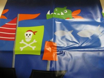 AHOY Kids PIRATE Flags Ship Novelty Shower Curtain Bath from Jumping 