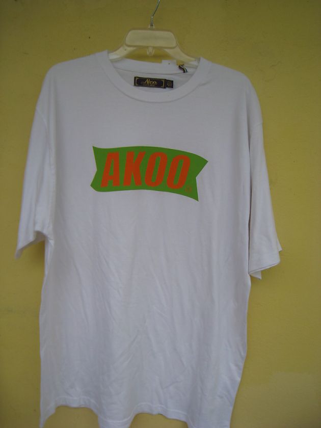 New Akoo Brand Co Banner White S/S Urban Graphic Tee  