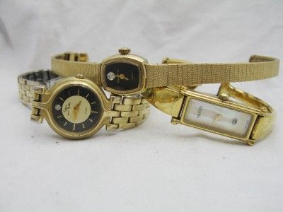 10 MENS+ WOMENS WATCHES LOT REPAIR /PARTS GUCCI PULSAR CARAVELLE+ MORE 