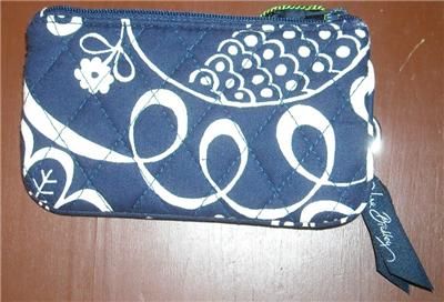 VERA BRADLEY Twirly Birds Navy Print Coin & Key Case *NWT*  