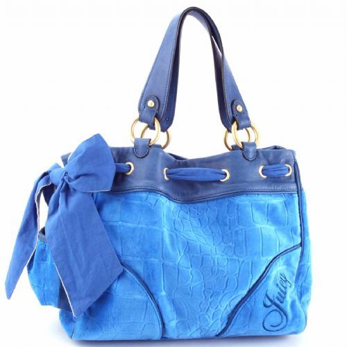 NEW JUICY COUTURE Blue Croc Velour Daydreamer Tote NWT  