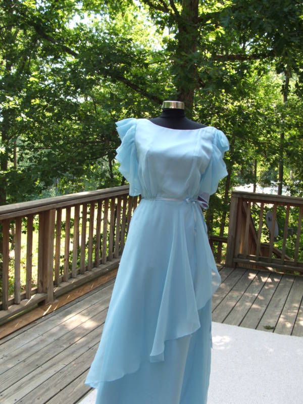   victorian Teatime Pale Blue Long Formal Gown Dress Costume size 9/10