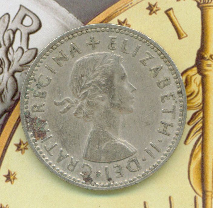 1954 1 One Shilling Elizabeth. II. DEI. GRATIA. REGINA UK  