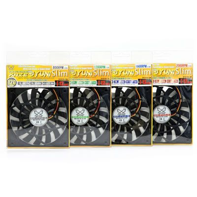 scythe 12cm slim case fan/ system fan 1600RPM low noice  