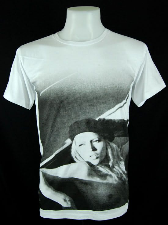 White Kate Moss in car Top Model Punk Rock T Shirt XL  