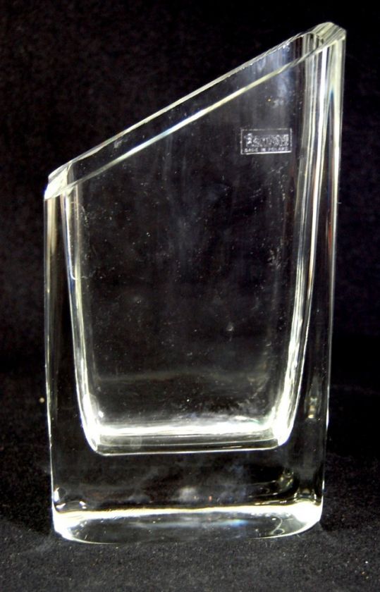 Tarnow Poland Lead Crystal Modern Angled Vase  