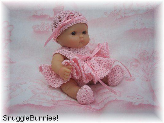 PINK RUFFLE DRESS FITS 5 BERENGUER REBORN OOAK BABY   